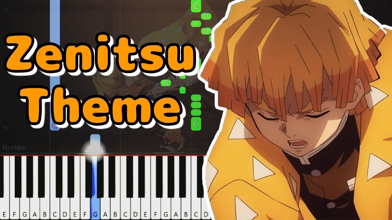 Zenitsu Theme - Demon Slayer OST - EASY Piano Arrangement (Synthesia) by TAM