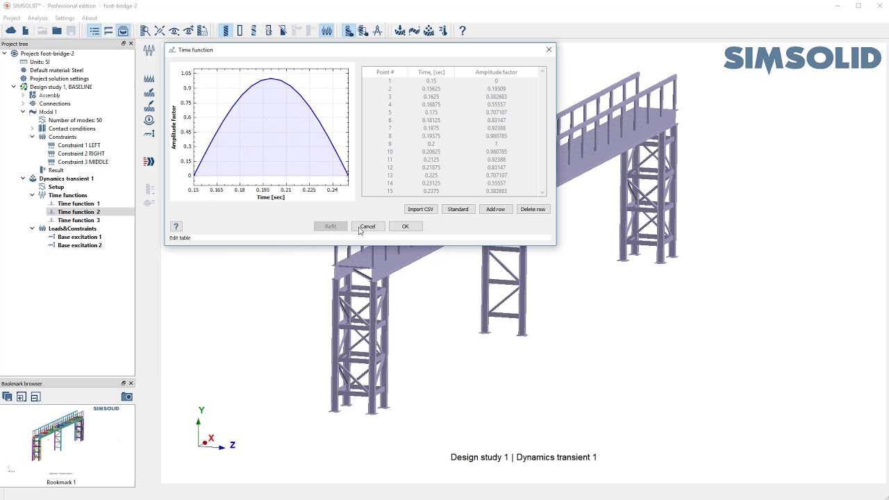 Learn how to do transient dynamics with base excitation in SIMSOLID