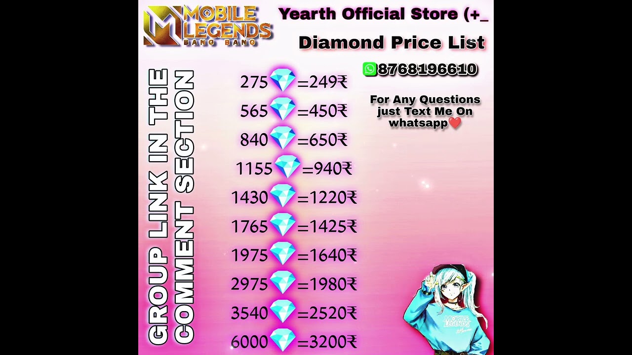 mobile legend India diamond recharge  at cheap price.. India most trusted Store ❤️