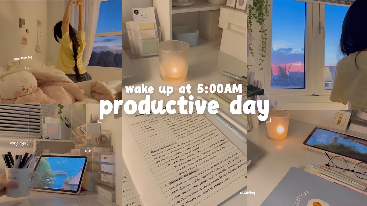 PRODUCTIVE  DAY🌷🌱study vlog, reading, taking notes, romanticizing life˚ ༘