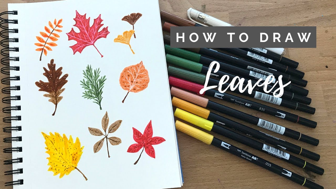 How To Draw Autumn Leaves With Tombow Brush Pens