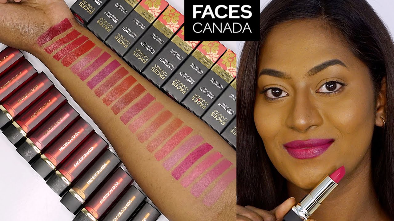 ✨NEW✨ FACES CANADA Comfy Matte Crème Lipsticks Swatches 💄ALL 20 SHADES 💄