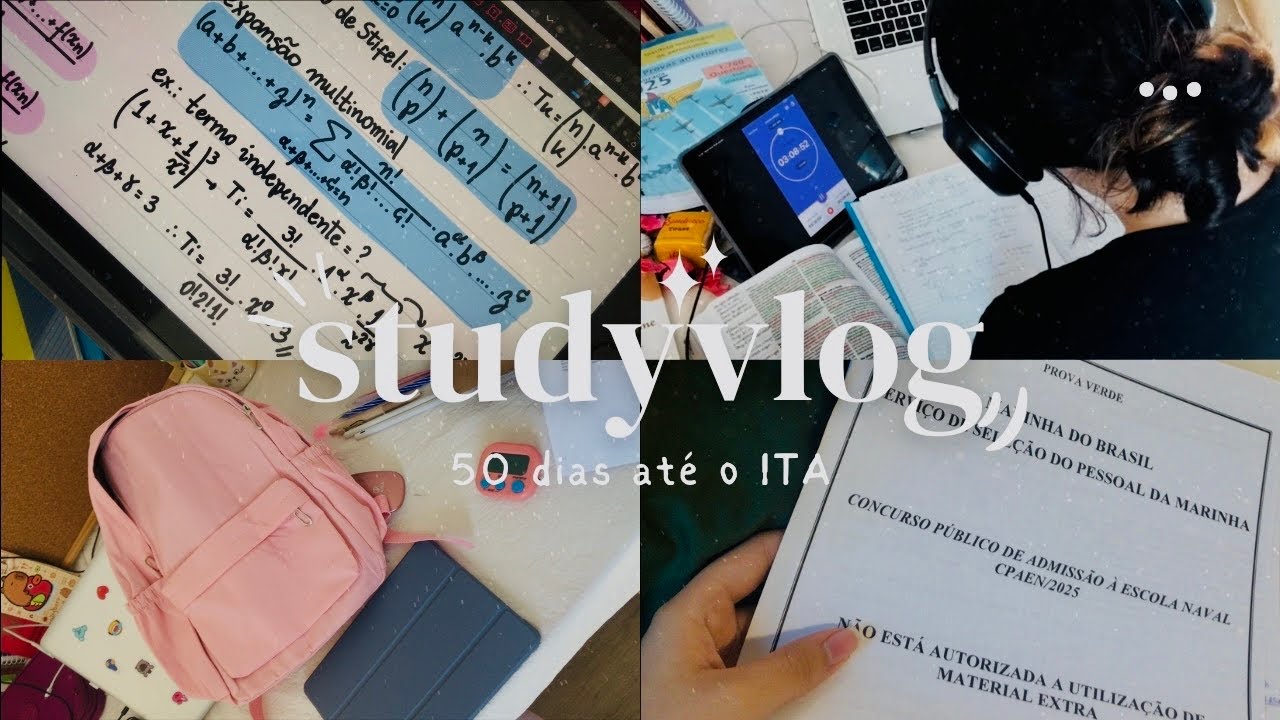 estude pro ITA comigo por uma semana + dia 1 da Escola Naval 📚₊˚⊹♡