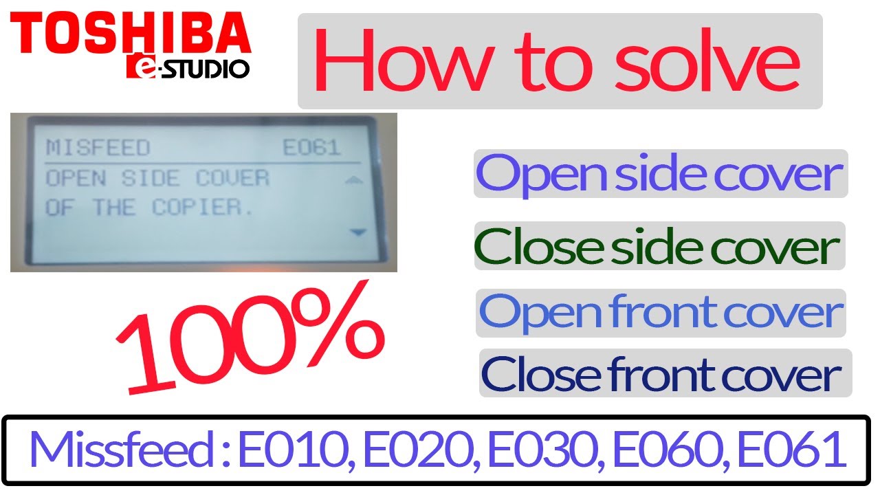 How to solve open side cover problem in Toshiba 2523A photocopy machine