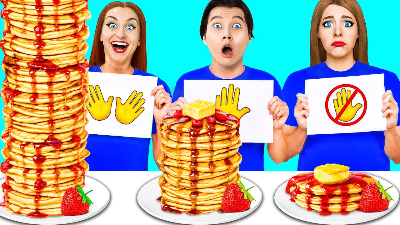 Desafío De Comer Sin Manos vs Una Mano vs Dos Manos | Batalla de Comida por Multi DO Food Challenge