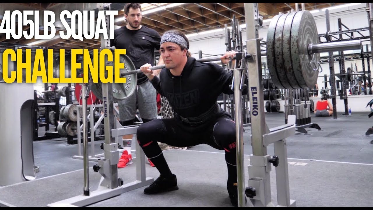 405lb FOR MAX REPS (Squat Challenge) Ft. Bart Kwan & Silent Mike