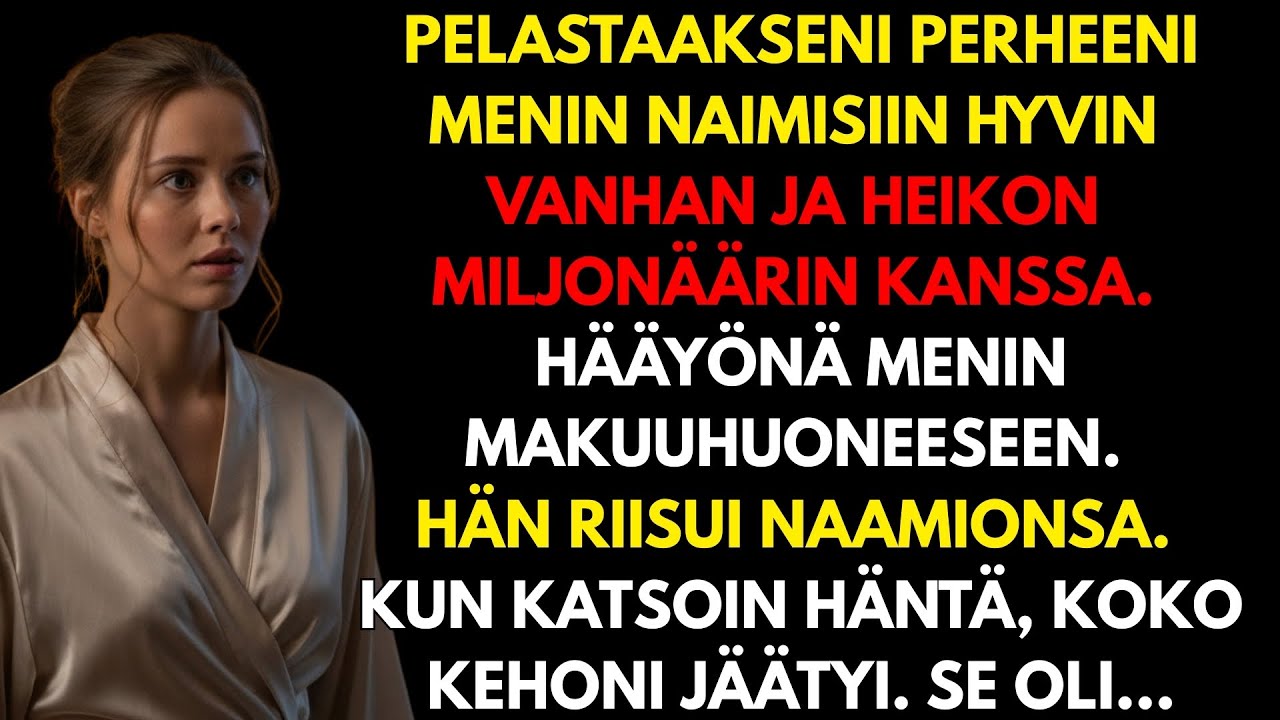 Kun vanhus, jonka kanssa menin naimisiin rahan takia, riisui naamionsa, ymmärsin kaiken