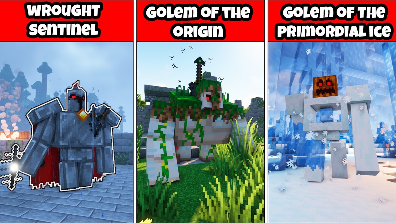 I KILLED ALL Ancient Golems Bosses in Minecraft Survival 2025!