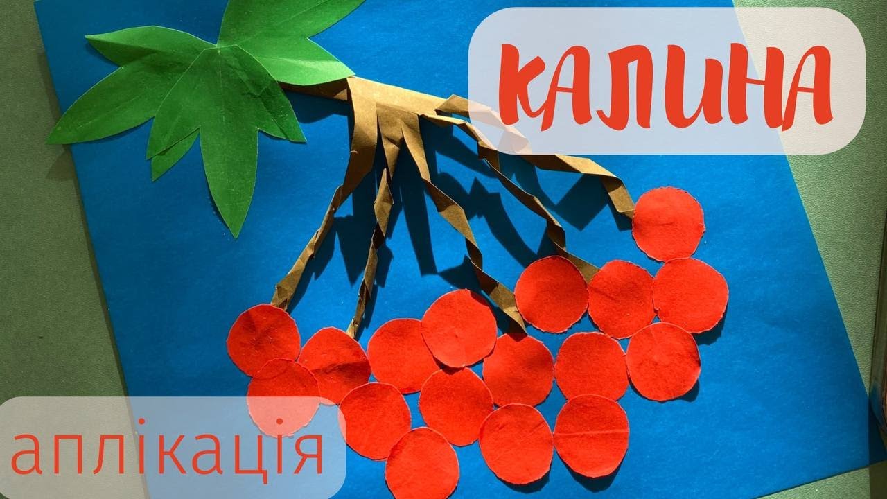 Аплікація «Калина»  з об’ємними елементами. Заняття для старшої групи.