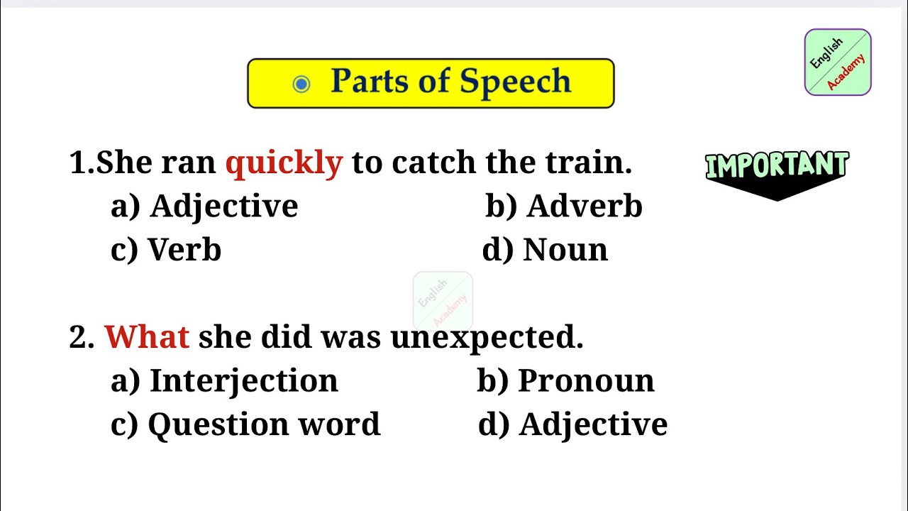 Parts of speech set -5,for- All exams #englishacademybydeepakkr.