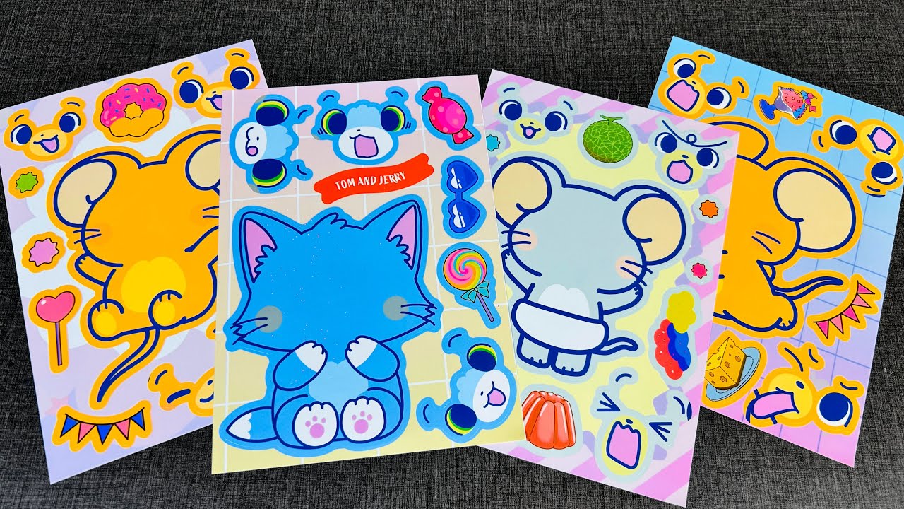 Sticker ASMR | Completing a Sticker Book Page with Tom and Jerry Sticker 🖍️🎉 | Satisfying DIY