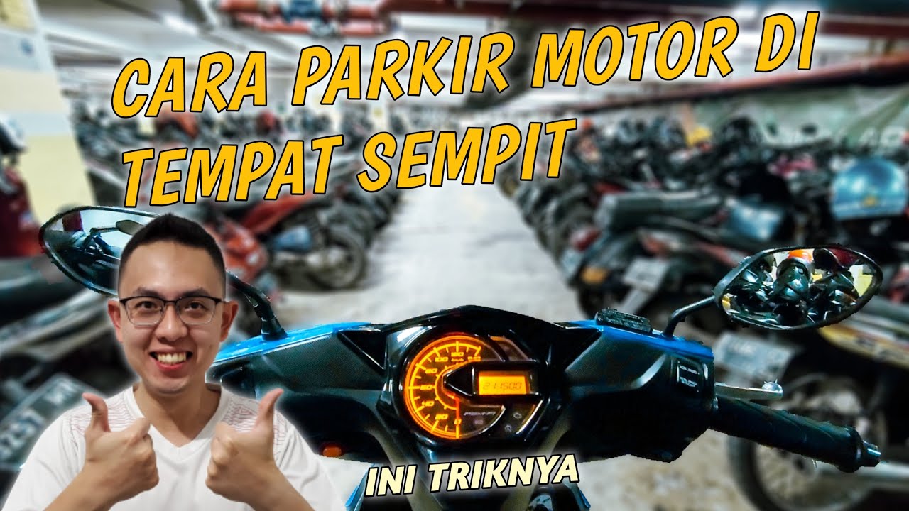 CARA PARKIR MOTOR DI PARKIRAN | CARA PARKIR MOTOR DI TEMPAT SEMPIT | BELAJAR MOTOR MATIC PEMULA