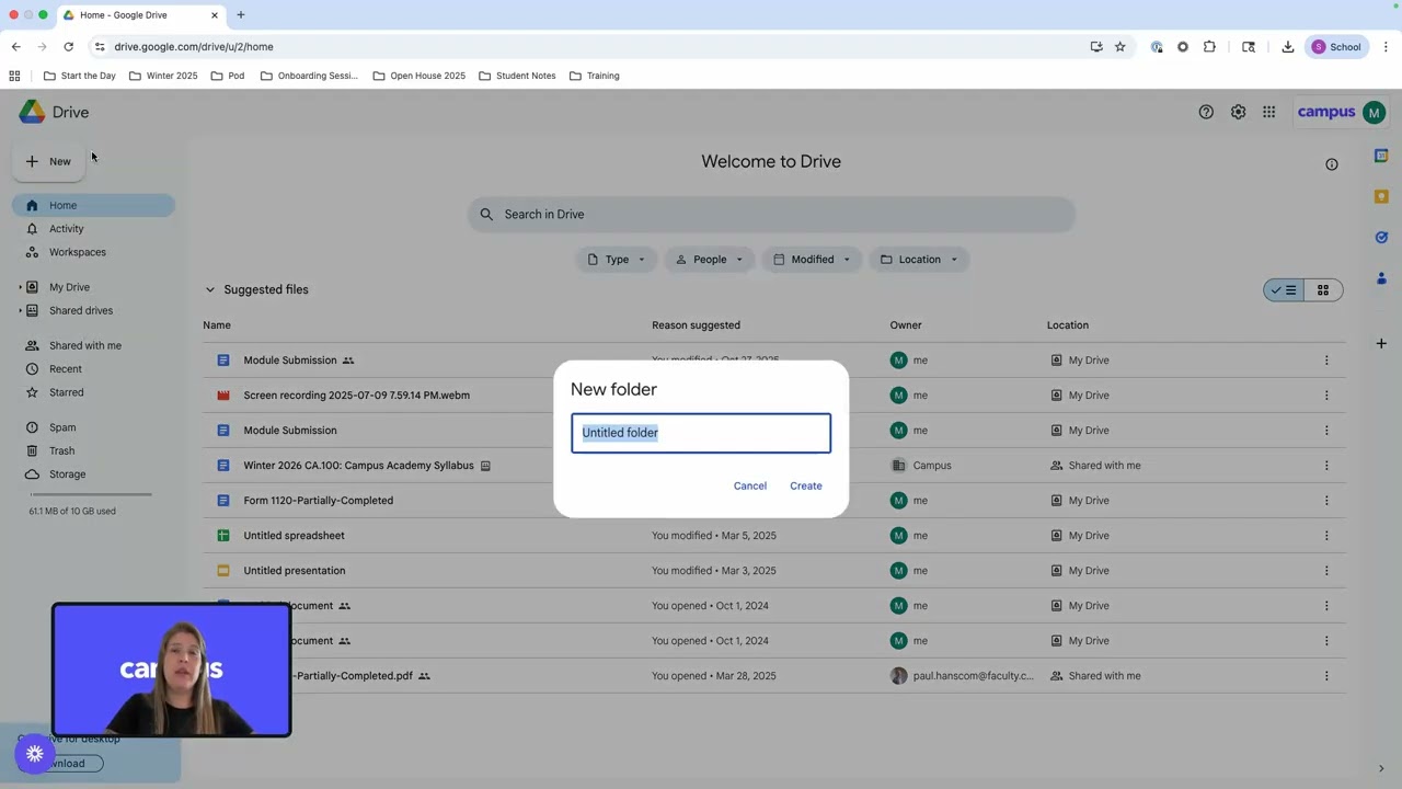 Navigating Google Drive on a Chromebook
