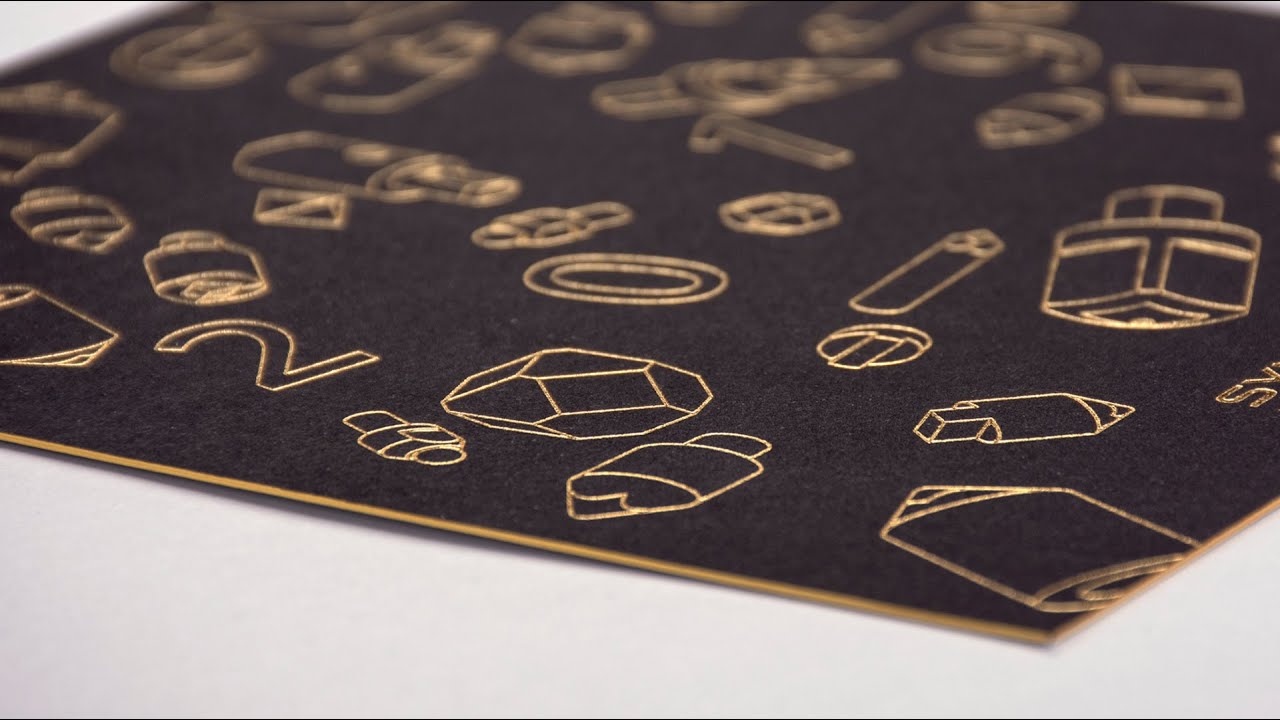 Edle Karte mit Goldfolienpr&auml;gung und Folienschnitt