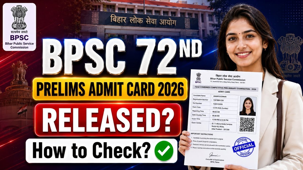 bpsc 72 admit card 2026 | bpsc 72nd prelims admit card 2026
