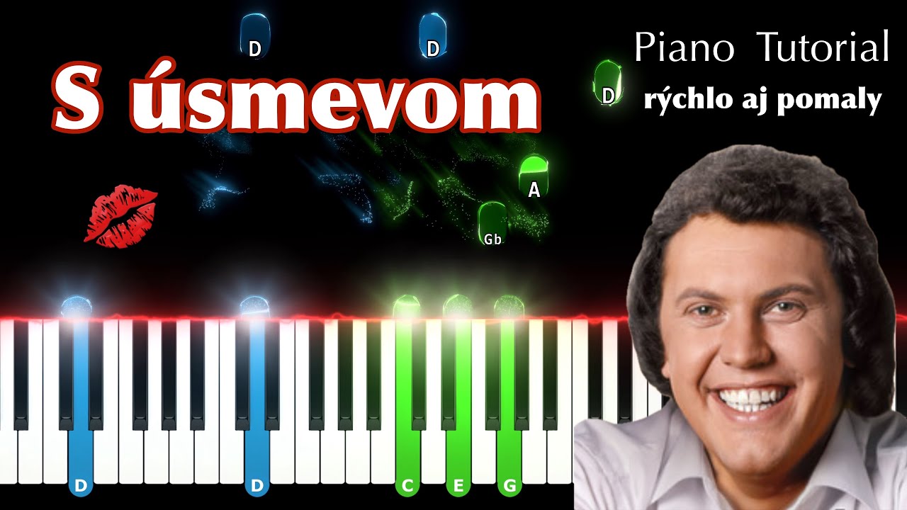 S úsmevom Karola Duchoňa na klavíri rýchlo aj pomaly + noty, midi a mp3 / Piano Tutorial