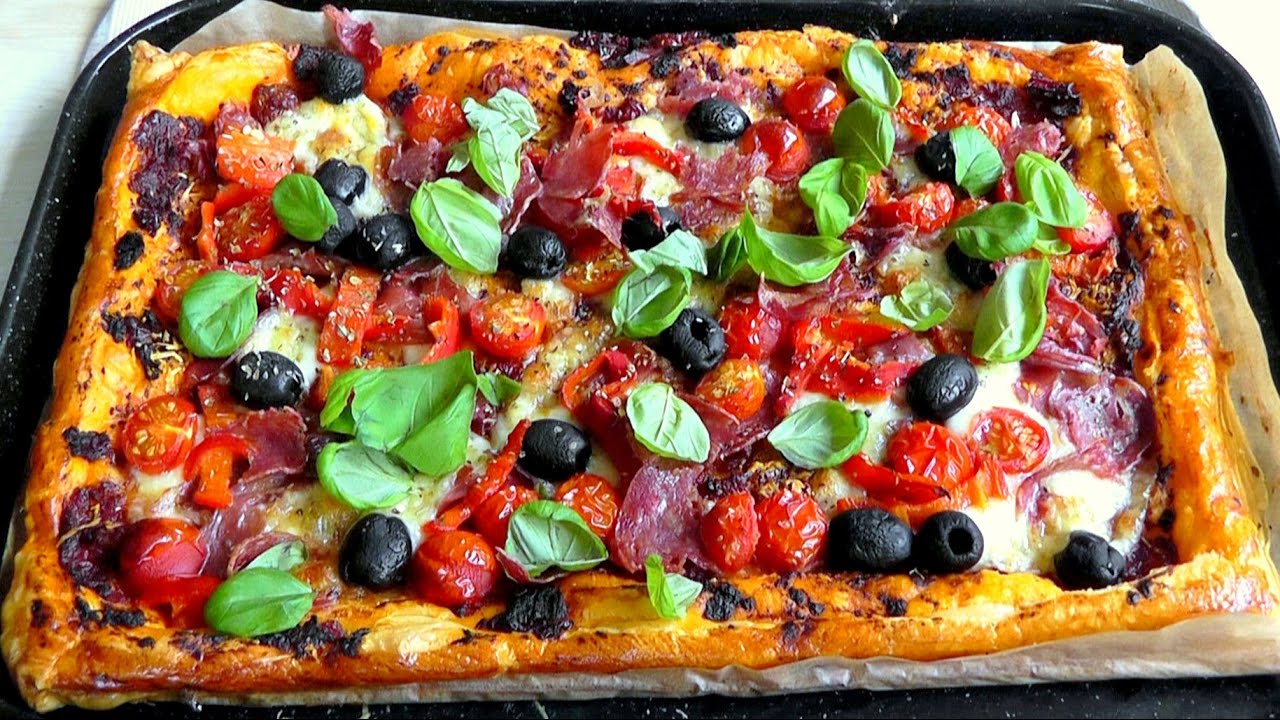 Puff Pastry Pizza Tart How to make easy recipe