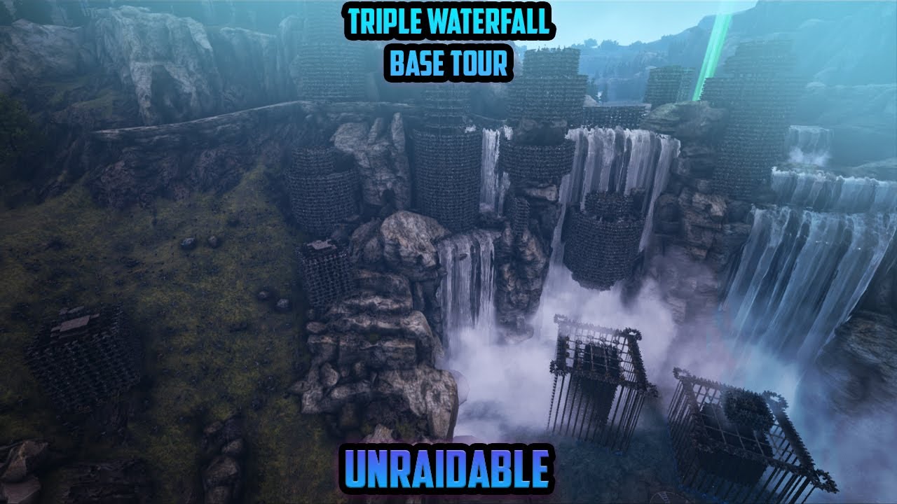 Unraidable Triple Waterfall Base Tour | Ark Unofficial PvP (Arat Prime)