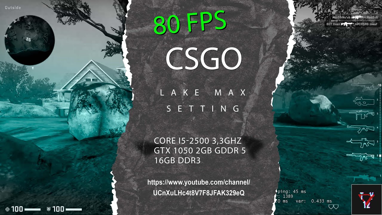 CORE I5 2500 GTX 1050 2GB | CSGO LAKE ARMS RACE VERY HIGH (MAX SETTING)
