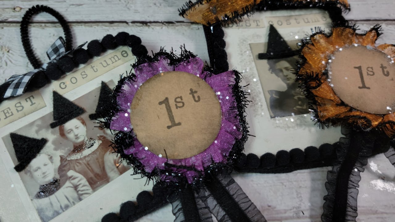 Watch me transform a vintage photo into a sweet Halloween Ornament Crafting Tutorial 