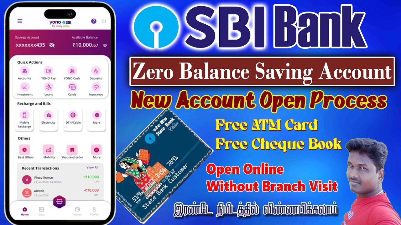SBI Bank Digital Zero Balance Account Open Online Full New Process details in Tamil@Tech  and Techni