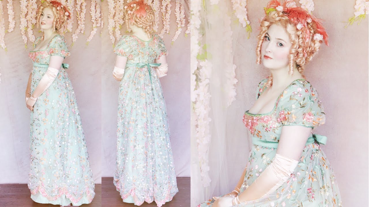 Making a Bridgerton Inspired Regency Gown | Dressing like i'm in an episode of Bridgerton!