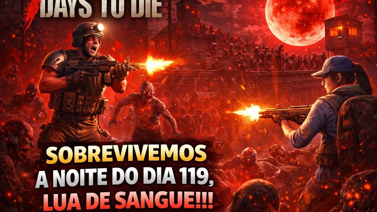 7 DAYS TO DIE - SOBREVIVEMOS A NOITE DO DIA 119, LUA DE SANGUE !!!