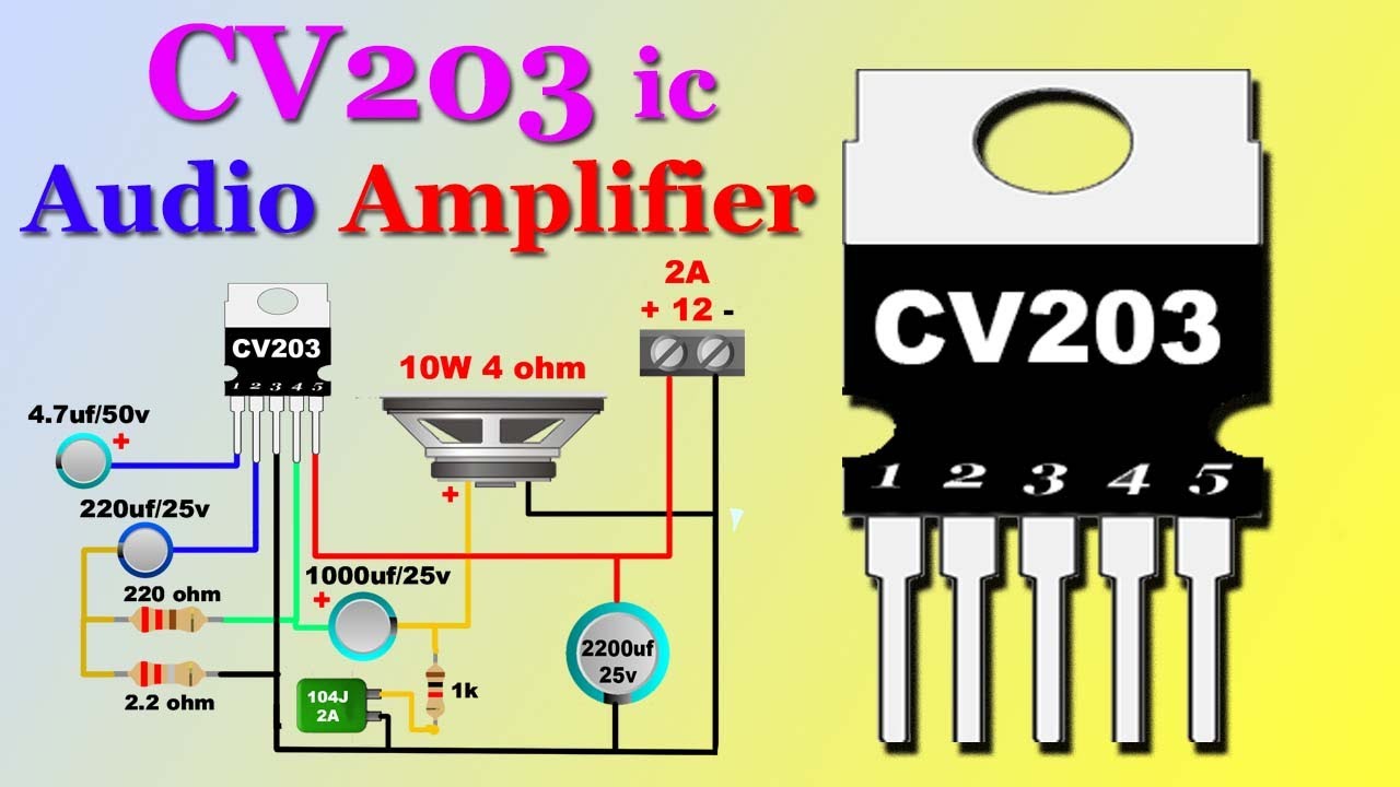 How to make CV203 Audio Amplifier | TV ic CV203 Audio Amplifier | @ETElectricalTech
