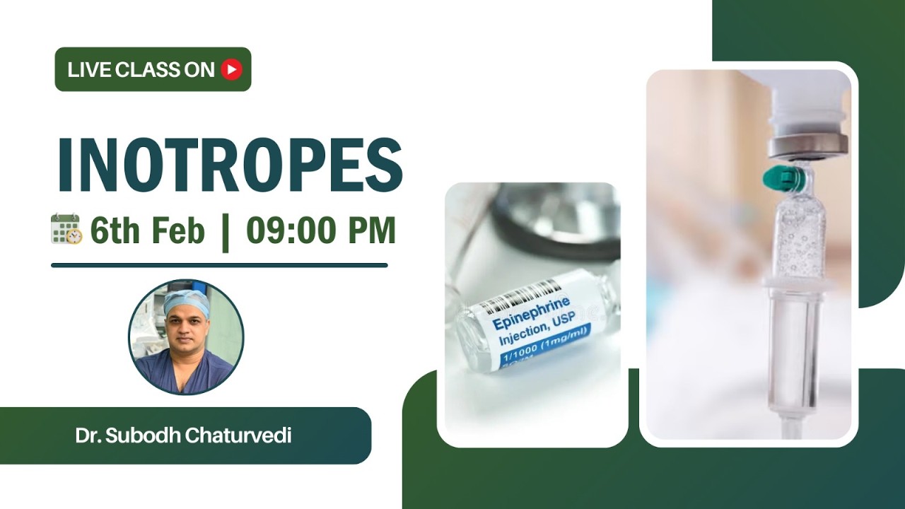 Inotropes – LIVE Class with Dr. Subodh Chaturvedi | 6th Feb, 9:00 PM