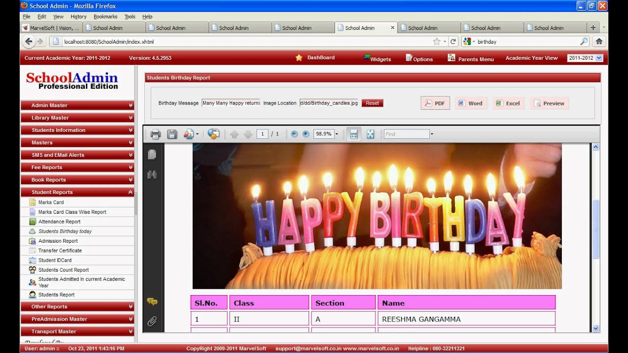 New! school management software - Demo | MarvelSoft SchoolAdmin