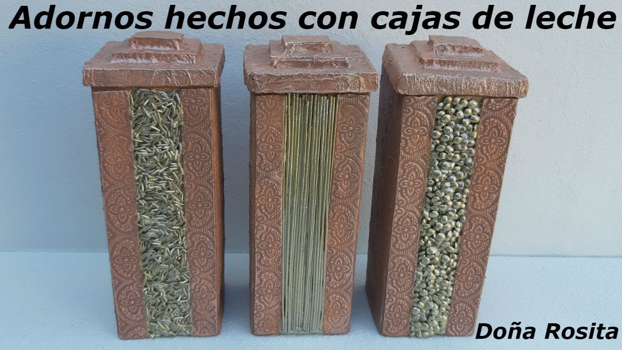 3 Manualidades faciles con reciclaje de cajas de leche , adornos para cocina