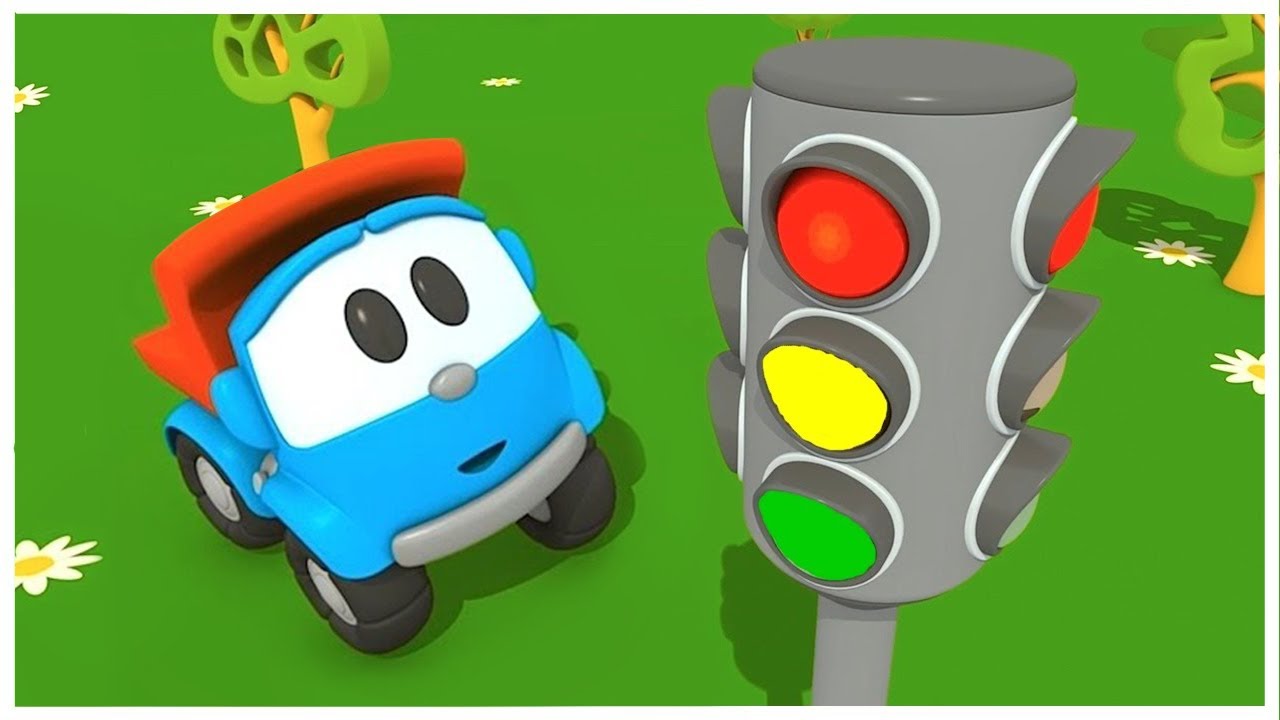 Leo the truck - Car cartoon. The traffic light. Learning video.