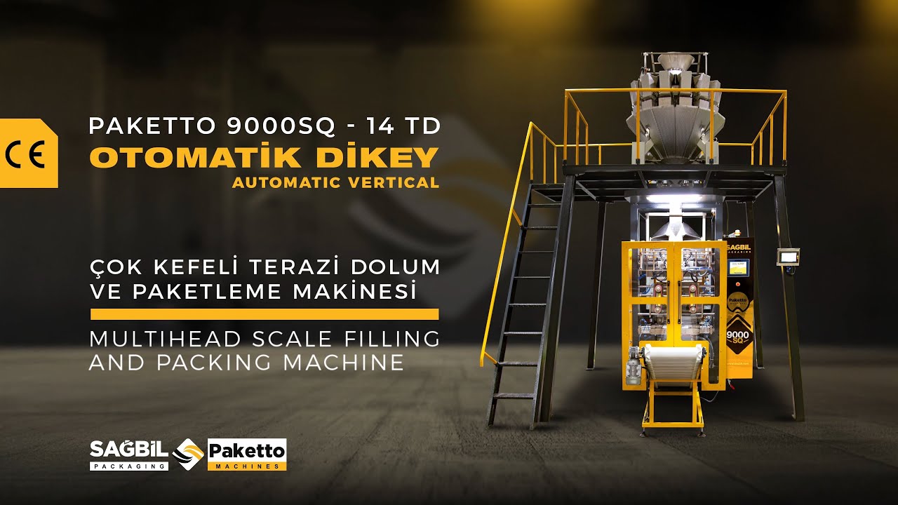 PAKETTO 9000SQ - 14TD Poşet Dikey Dolum Paketleme Hattı /  Vertical Pouch Filling and Packaging Line