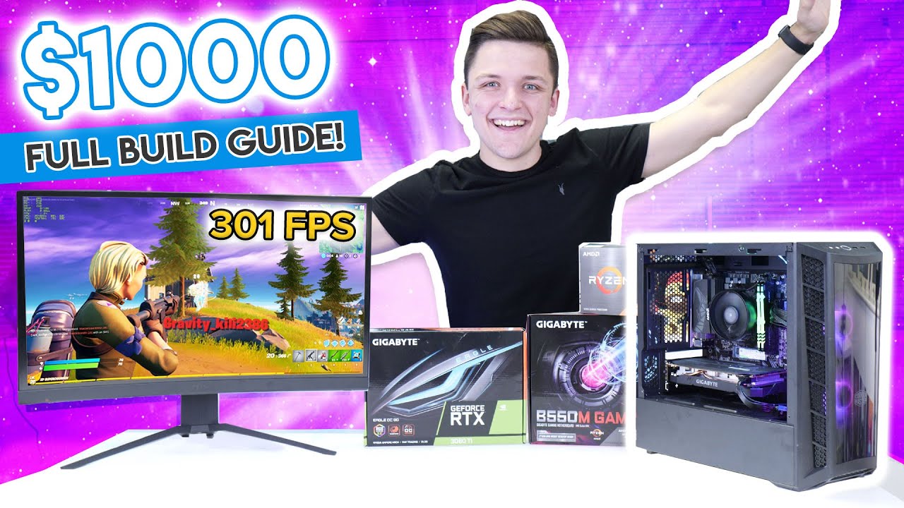How to Build a $1000 Gaming PC 2021! [FULL Tutorial + BIOS, Drivers, Windows Install & Benchmarks!]