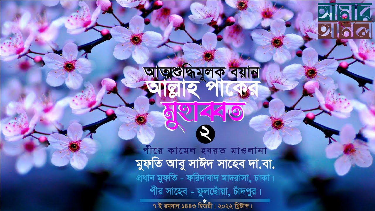 আল্লাহ পাকের মুহাব্বত ২ | আল্লামা মুফতি আবু সাঈদ সাহেব এর বয়ান | Allah Paker Muhabbat 2 | Amar Amol