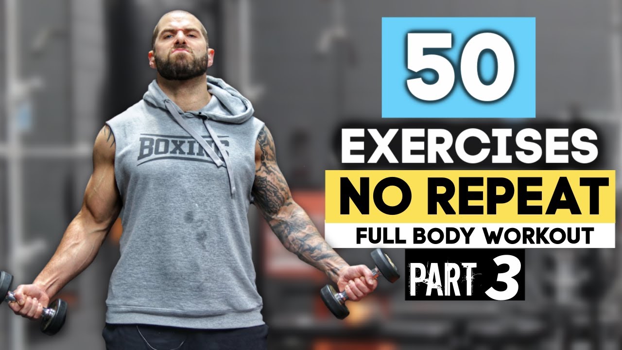 30 MIN NO REPEAT DUMBBELL WORKOUT |50 Exercises Full Body Dumbbell Assault