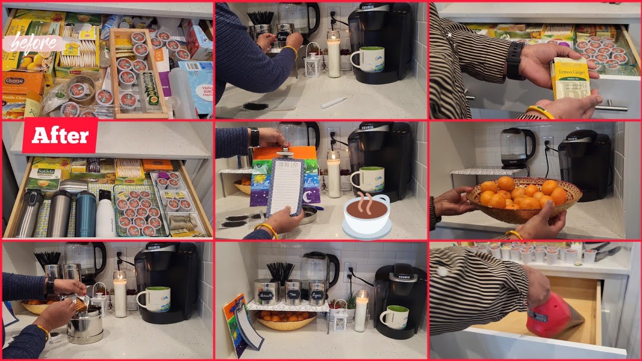 Vlog 48: ☕️Coffee Countertop Organization| ☕️Coffee Drawer Organization |Indian Mom Student's Life