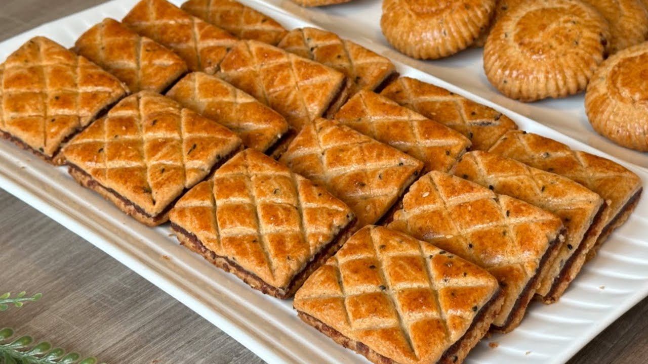 biscuits fourrés aux dattes  الكليجة السورية بطريقة سهلة و طعم رائع