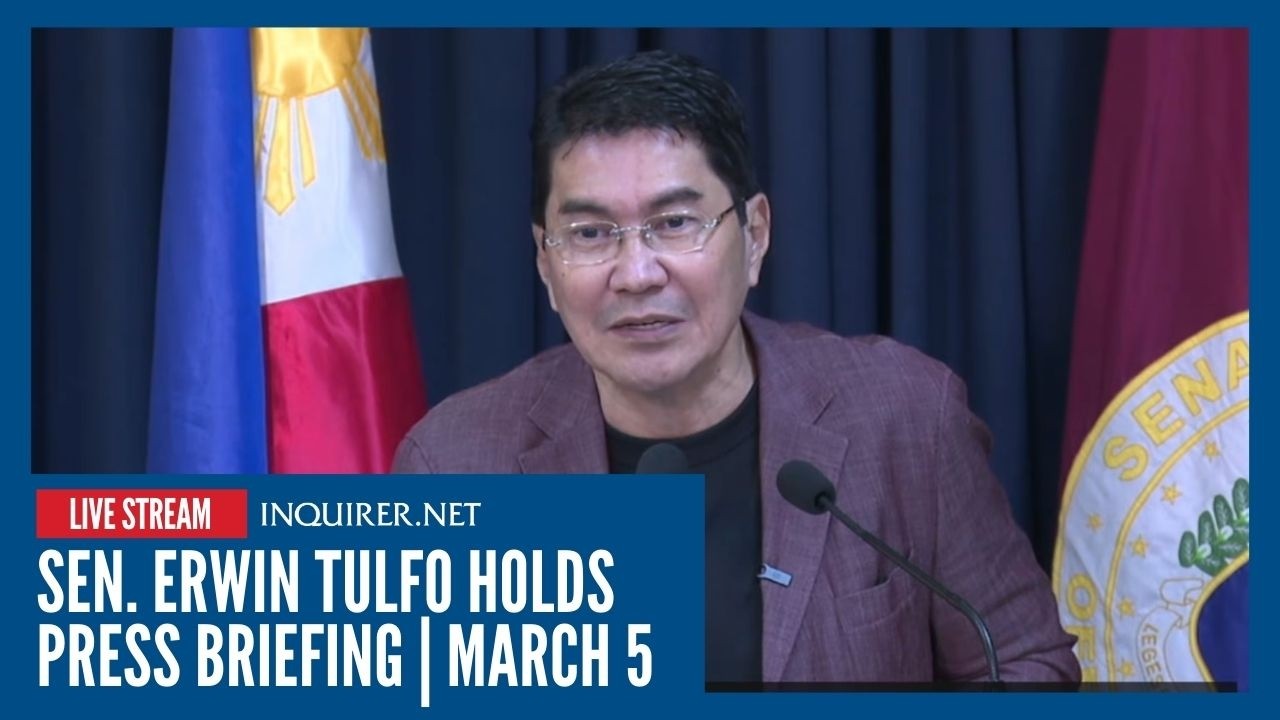 LIVE: Sen. Erwin Tulfo holds press briefing | March 5