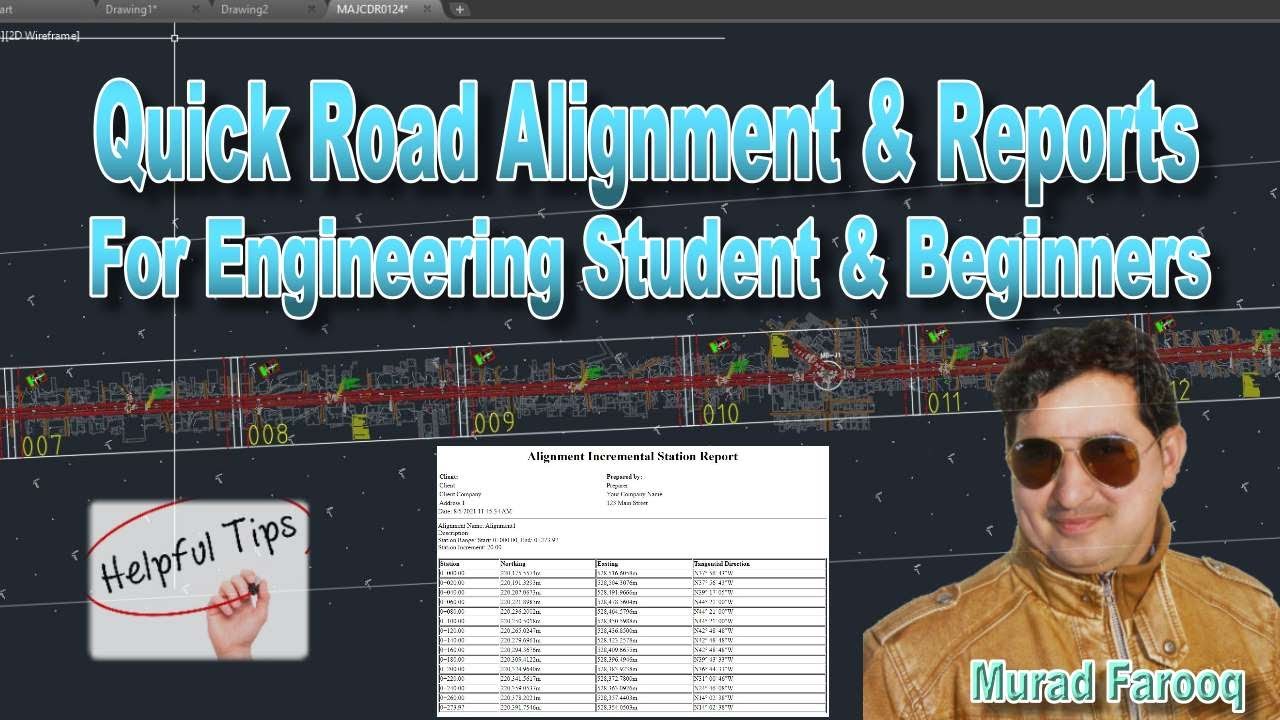 Как рисовать схему выравнивания дороги и отчеты о выравнивании в AutoCAD Civil 3D для студентов и...