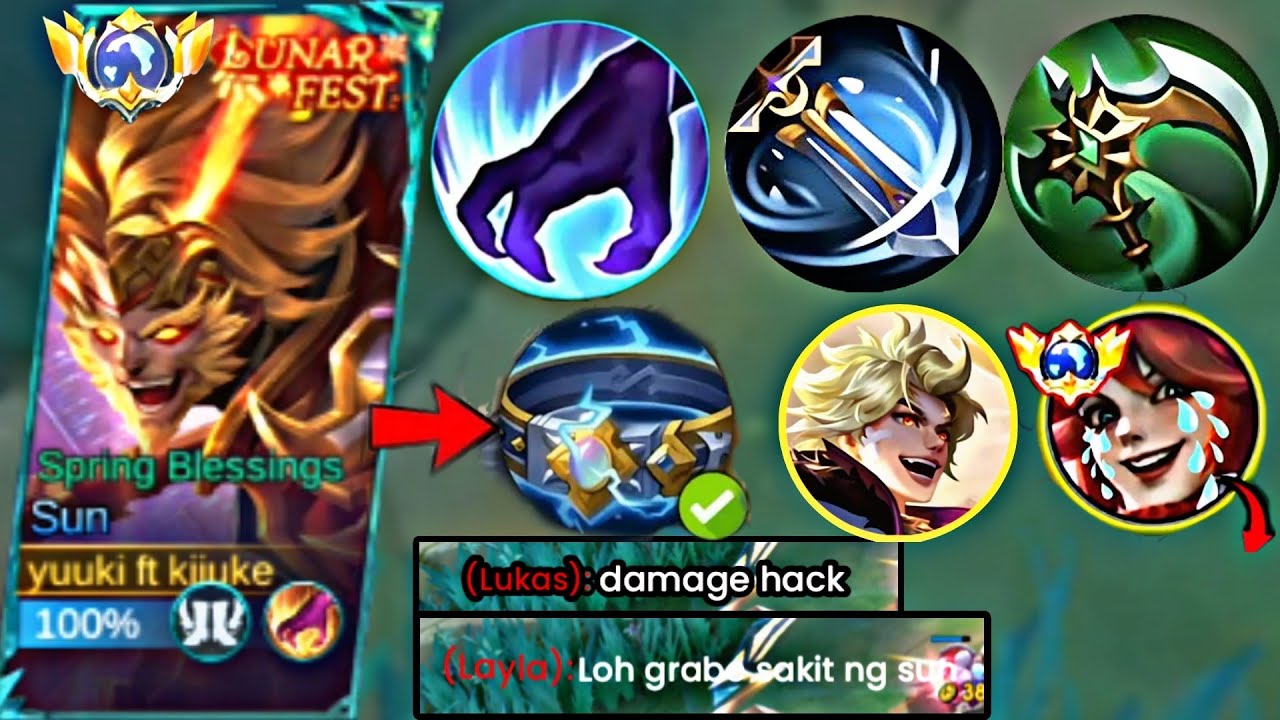 SUN BUFFED BEST GUIDE TO RANk UP FASTER IN S35! (winnstreak build and emblem 2024 mlbb ) 🥶