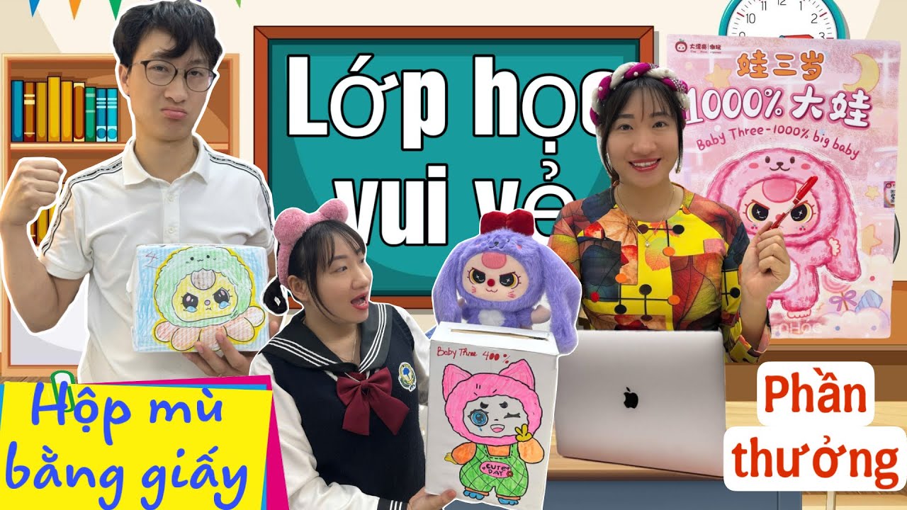 Lớp Học Vui Vẻ Tiết Học Mỹ Thuật Làm Hộp Mù Baby Three Bằng Giấy | Tuyết Tuyết TV