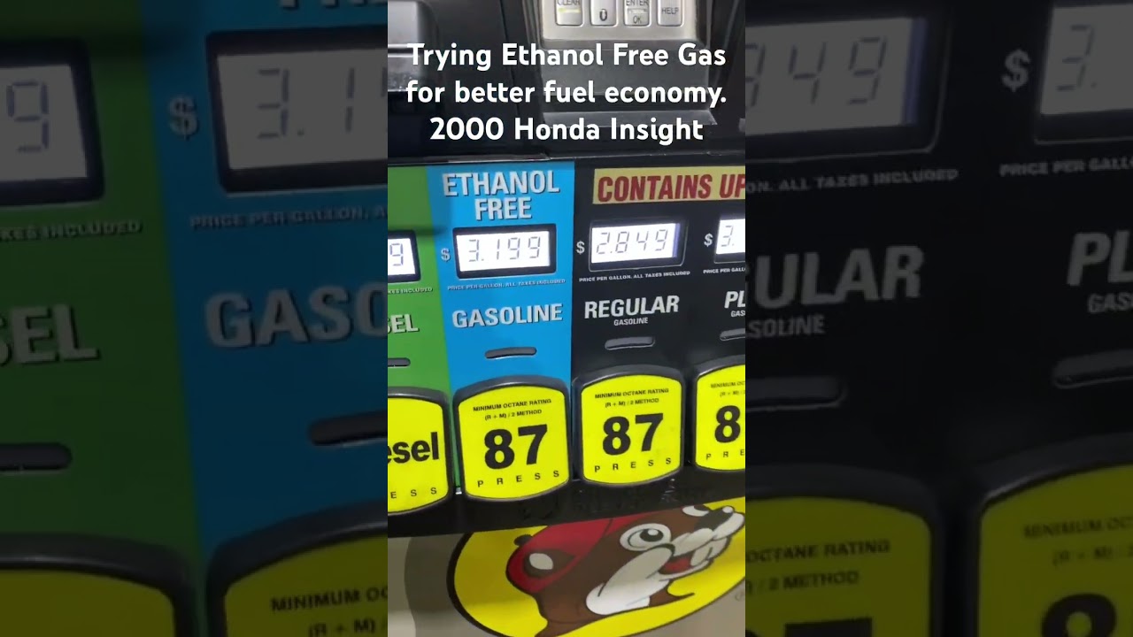 Trying Ethanol Free Gas for Better fuel economy in First Generation Honda Insight. Did go so well.