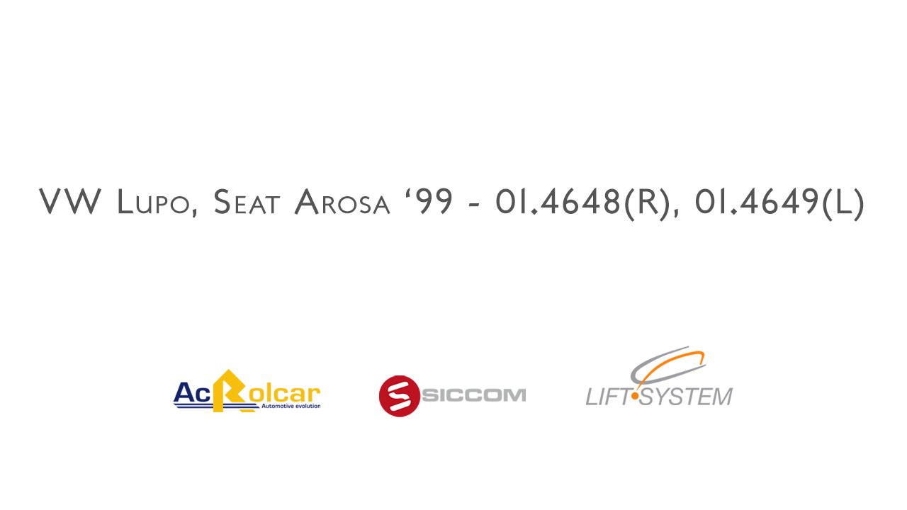 Video Tutorial Alzacristalli VolksWagen Lupo, Seat Arosa '99 - 01.4648/01.4649 - Ac Rolcar