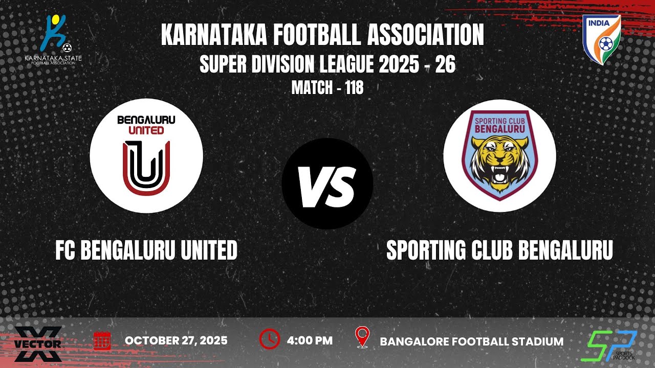 KSFA | SUPER DIVISION LEAGUE 2025 - 26 | ROUND - 13 | FC BENGALURU UNITED VS SPORTING CLUB BENGALURU