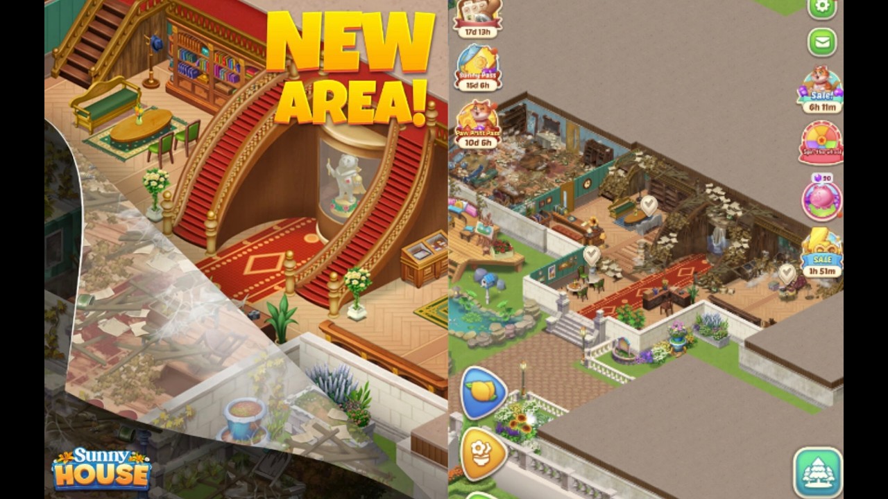 Merge Manor Sunny House : Hall  Level 64 Part 971  #sunnyhouse  #merge