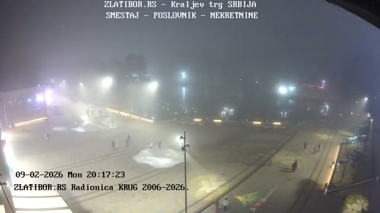 Zlatibor.rs Live kamera februar 2026. - Kraljev trg, jezero, Zlatibor