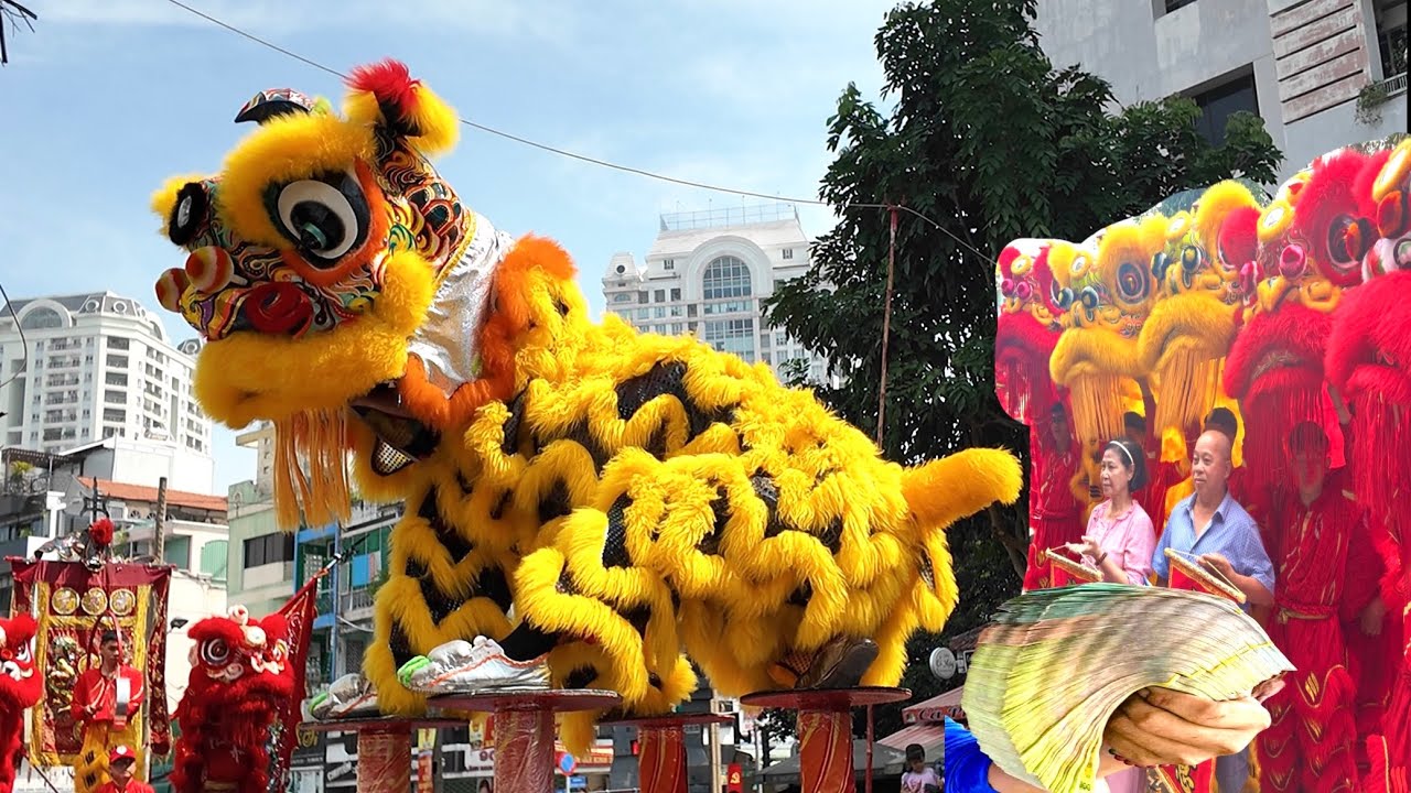 Múa Lân Tinh Anh Đường Mùng 4 Tết Sài Gòn Đại Gia Chơi Lớn Lì Xì Xấp Tiền Như Mưa 