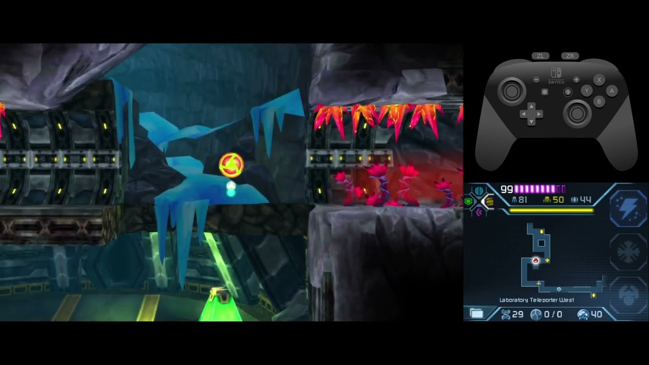 Area 7 - Laboratory Teleporter West Middle Climb without Space Jump (Bomb/Power Bomb)
