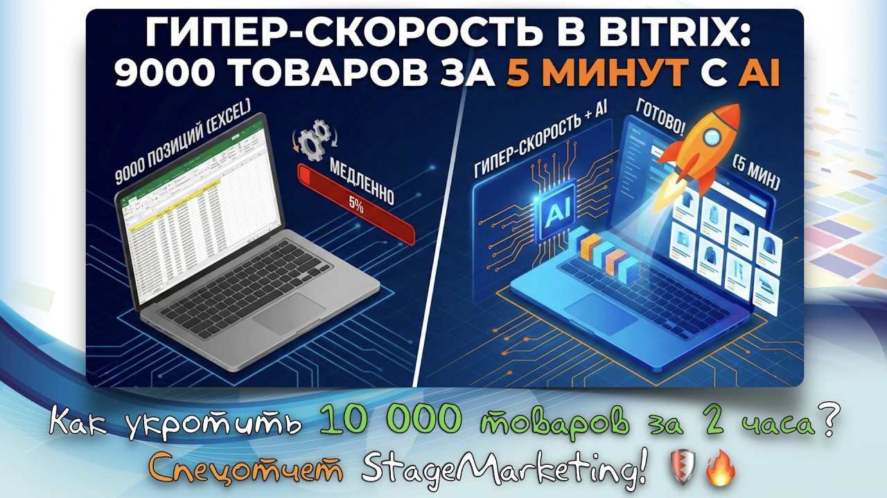 ГИПЕР-СКОРОСТЬ: Как оформить 10 000 товаров в Bitrix за 5 минут с помощью AI? 🚀🤖